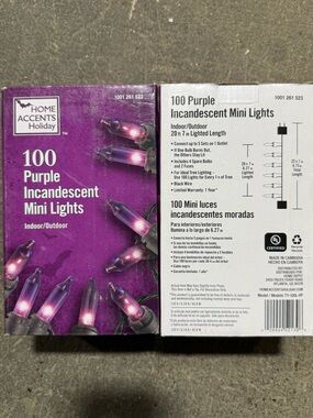 100 Purple Incandescent Mini Lights (2 pack)